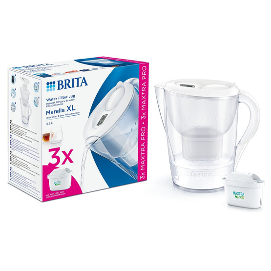 Brita Marella XL 3,5 L Maxtra Pro (fehér) vízszűrő kancsó induló csomag 3 db szűrőbetéttel